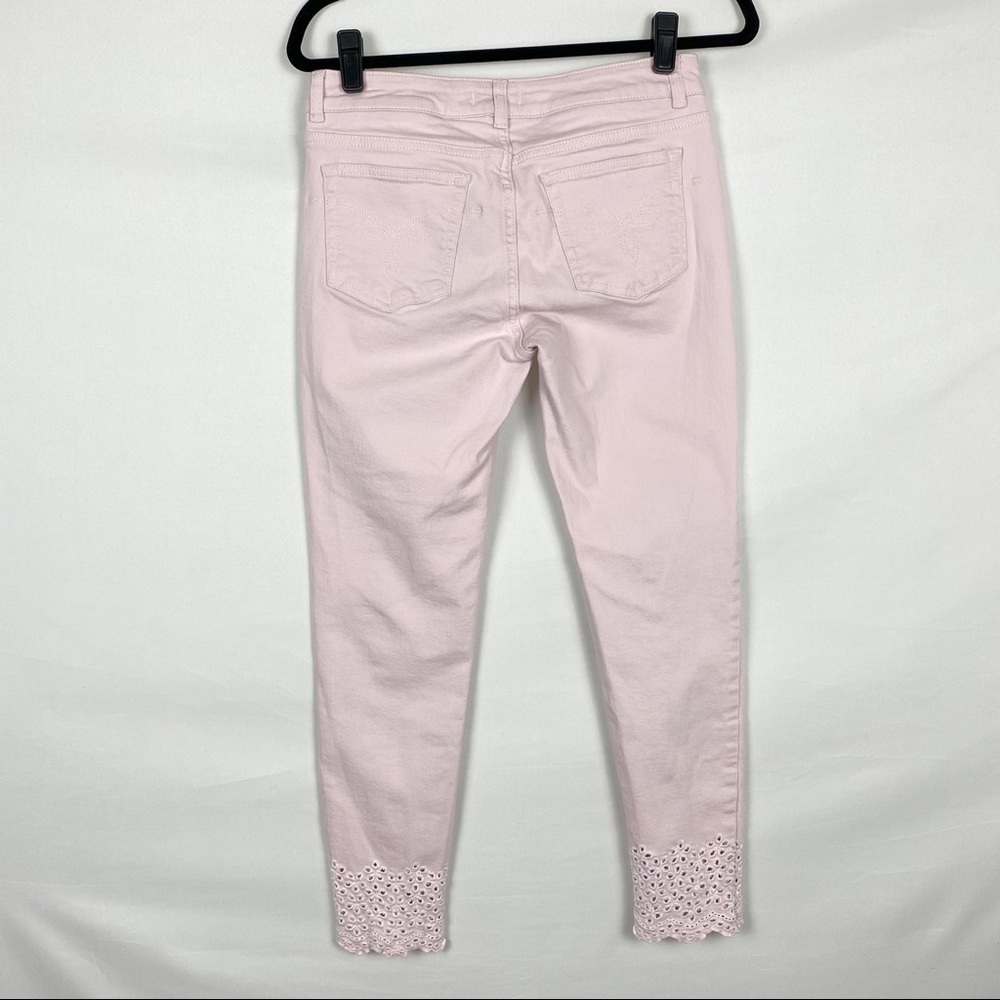 Ted Baker London Massiee Pastel Pink Eyelet Embroidered Skinny Jeans - Picture 12 of 16